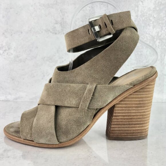 Marc Fisher Valen Women's Suede Strap Block Heel Sandals - Picture 2 of 5